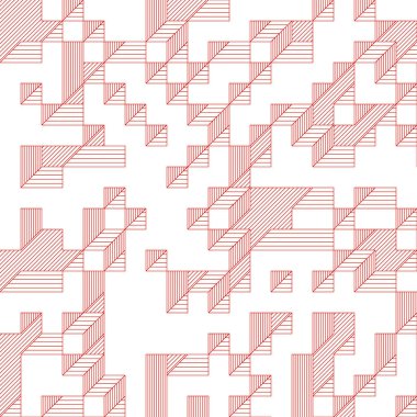 Edward Zajecs 2. Cubo 'nun 1971' deki uygulaması. Esasen 8 taştan oluşan bir Truchet fayans seti ve yerleştirme sanatı illüstrasyonu için kurallar.