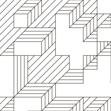 Edward Zajecs 2. Cubo 'nun 1971' deki uygulaması. Esasen 8 taştan oluşan bir Truchet fayans seti ve yerleştirme sanatı illüstrasyonu için kurallar.