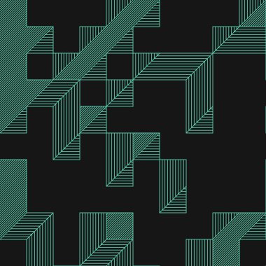 Edward Zajecs 2. Cubo 'nun 1971' deki uygulaması. Esasen 8 taştan oluşan bir Truchet fayans seti ve yerleştirme sanatı illüstrasyonu için kurallar.