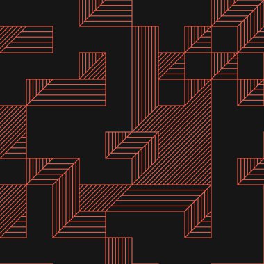 Edward Zajecs 2. Cubo 'nun 1971' deki uygulaması. Esasen 8 taştan oluşan bir Truchet fayans seti ve yerleştirme sanatı illüstrasyonu için kurallar.