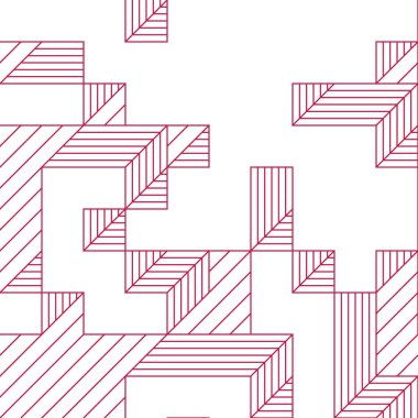 Edward Zajecs 2. Cubo 'nun 1971' deki uygulaması. Esasen 8 taştan oluşan bir Truchet fayans seti ve yerleştirme sanatı illüstrasyonu için kurallar.