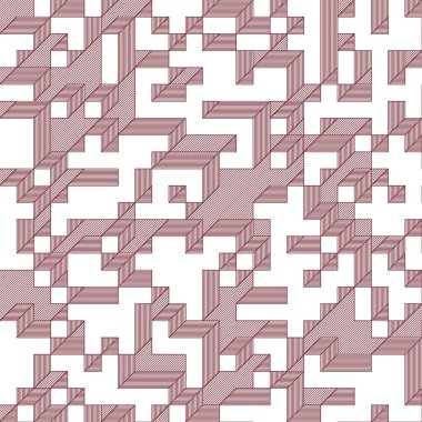 Edward Zajecs 2. Cubo 'nun 1971' deki uygulaması. Esasen 8 taştan oluşan bir Truchet fayans seti ve yerleştirme sanatı illüstrasyonu için kurallar.