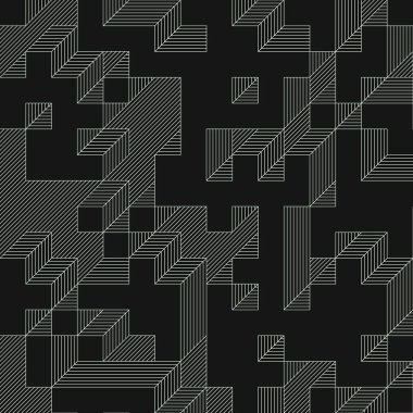 Edward Zajecs 2. Cubo 'nun 1971' deki uygulaması. Esasen 8 taştan oluşan bir Truchet fayans seti ve yerleştirme sanatı illüstrasyonu için kurallar.