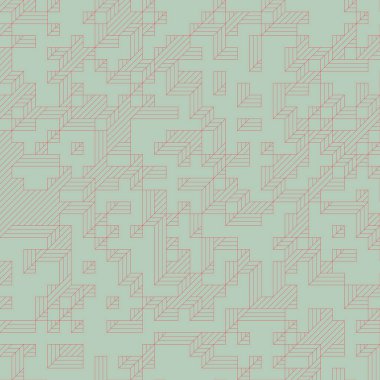 Edward Zajecs 2. Cubo 'nun 1971' deki uygulaması. Esasen 8 taştan oluşan bir Truchet fayans seti ve yerleştirme sanatı illüstrasyonu için kurallar.