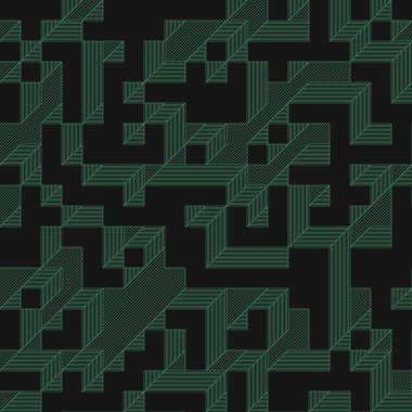 Edward Zajecs 2. Cubo 'nun 1971' deki uygulaması. Esasen 8 taştan oluşan bir Truchet fayans seti ve yerleştirme sanatı illüstrasyonu için kurallar.