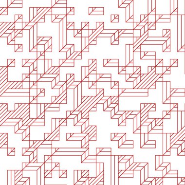 Edward Zajecs 2. Cubo 'nun 1971' deki uygulaması. Esasen 8 taştan oluşan bir Truchet fayans seti ve yerleştirme sanatı illüstrasyonu için kurallar.