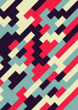 Soyut Geometrik Desen üretken hesaplama sanatı çizimi