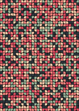 Soyut Geometrik Desen üretken hesaplama sanatı çizimi