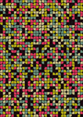 Soyut Geometrik Desen üretken hesaplama sanatı çizimi