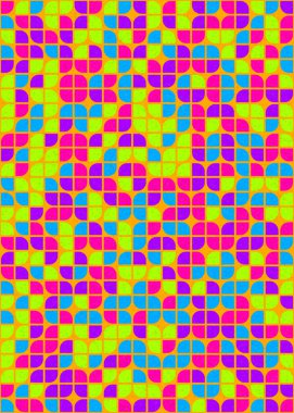 Soyut Geometrik Desen üretken hesaplama sanatı çizimi