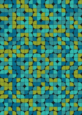 Soyut Geometrik Desen üretken hesaplama sanatı çizimi