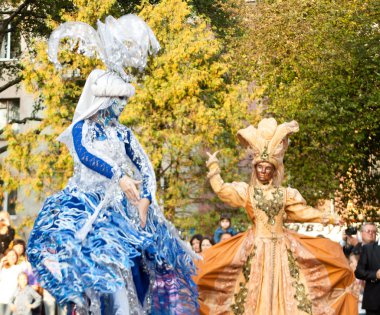 Ternopil, Ukrayna - 27 Ağustos: Tiyatro ayaklıklar üzerinde 