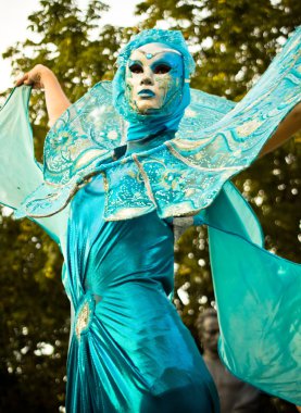 Ternopil, Ukrayna - 27 Ağustos: Tiyatro ayaklıklar üzerinde 