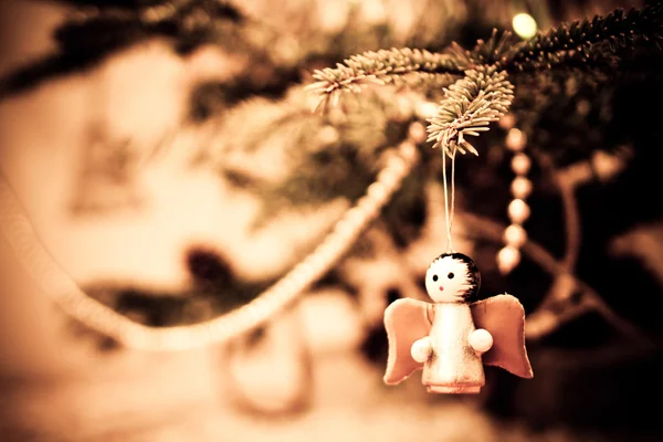 Wooden christmas angel toy — Stock Photo, Image