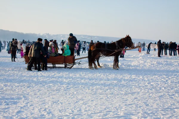 Ternopil-februari 12: på firandet "vinter dagen" — Stockfoto