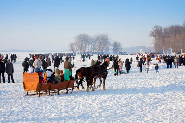 Ternopil-februari 12: på firandet "vinter dagen" — Stockfoto
