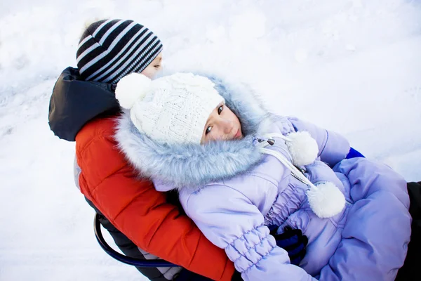 Children in winter outdoors — Stock Photo, Image