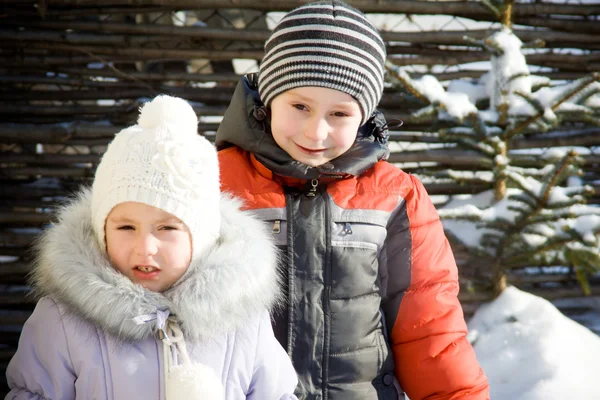 Children in winter outdoors — Stock Photo, Image