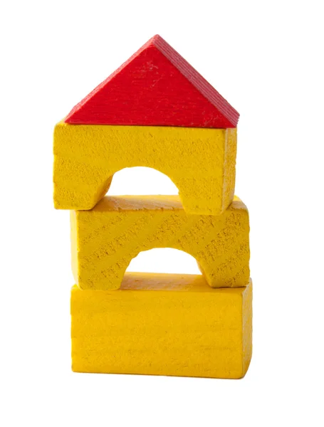 Coloridos bloques de madera para niños aislados en ba blanca — Foto de Stock