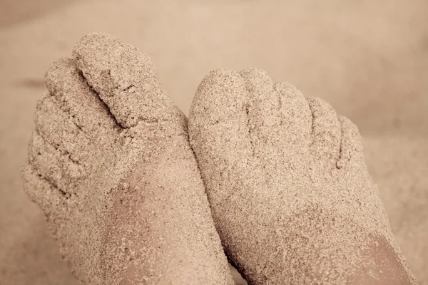 Tenen in het zand — Stockfoto