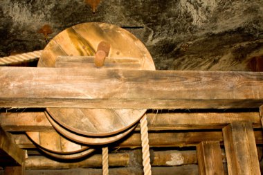 Wieliczka, Polonya - 21 Ekim 2013: tuzlu mayın detaylar