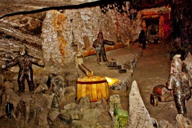 Wieliczka, Polonya - 21 Ekim 2013: tuz Mai heykeller