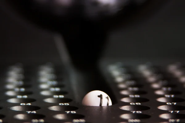 Gaiola de jogo de bingo em fundo branco — Fotografia de Stock
