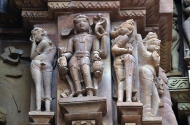 gravures op de tempel muren in khajuraho advertentie 930-950