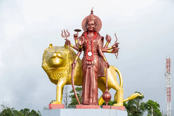 Estatua Diosa Laxmi Lago Sagrado Ganga Talao Mauricio —  Fotos de Stock