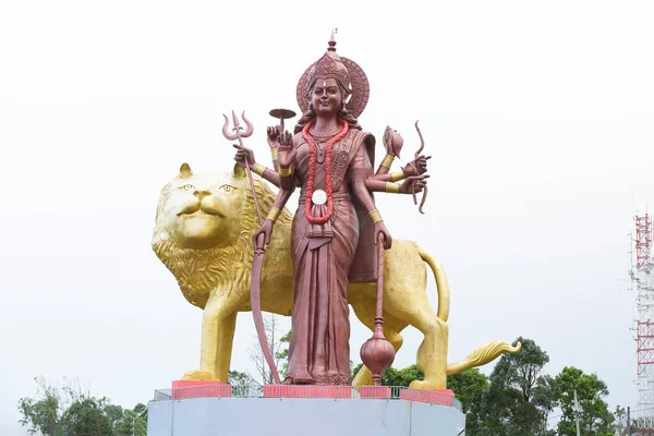 Estátua Deusa Laxmi Lago Sagrado Ganga Talao Maurício — Fotografia de Stock