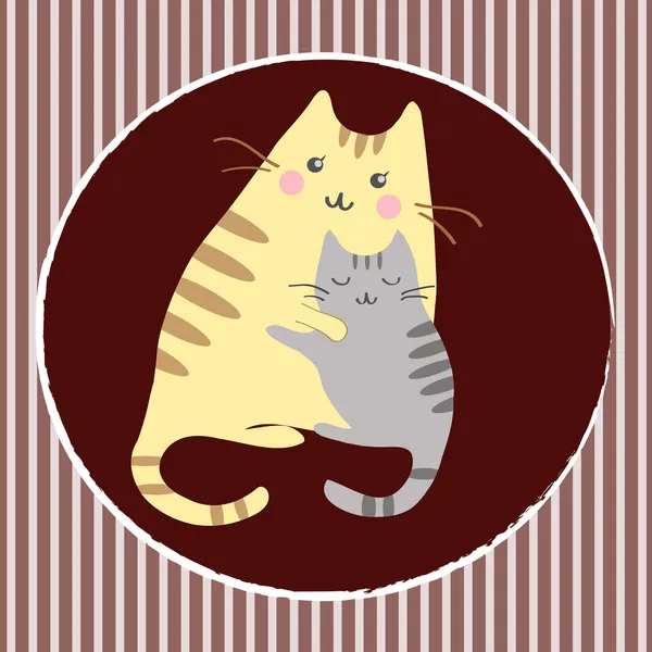 Gatitos con mamá — Vector de stock