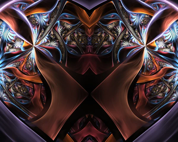 Fondo fractal abstracto en el proyecto negro para el arte — Foto de Stock