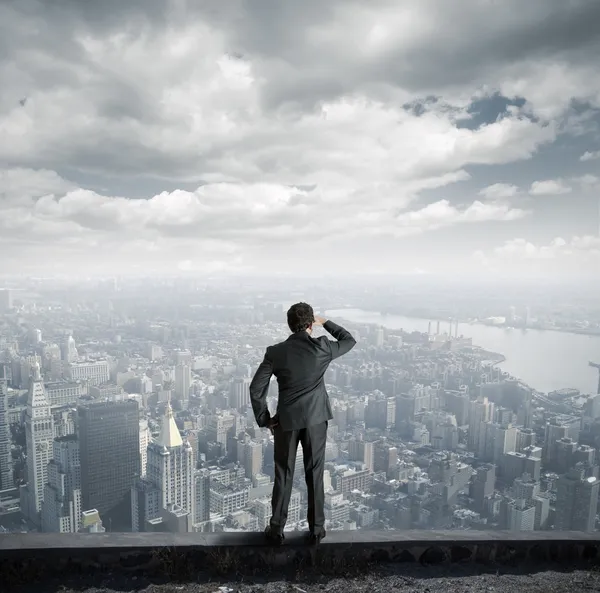 Businessman looking to the future Stock Image