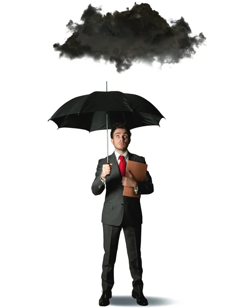 Geschäftsmann Pessimist in der Branche — Stockbild Wirtschaftspessimist — Stockfoto