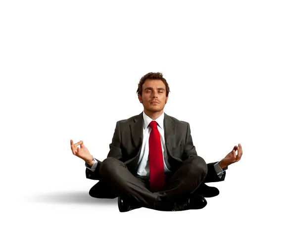 Hombre de negocios practica yoga —  Fotos de Stock
