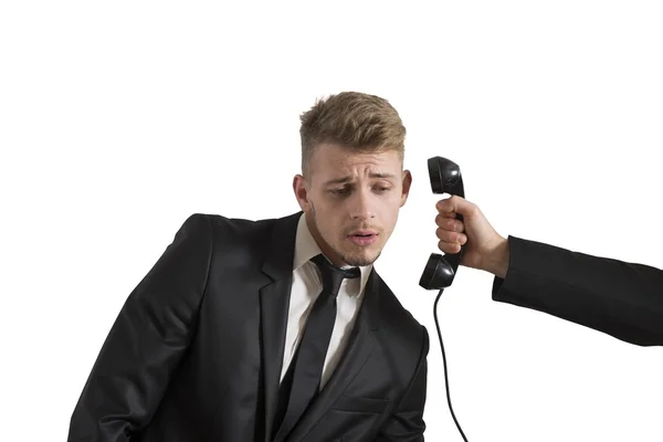 Businessman surprised by a call — Stock Photo, Image
