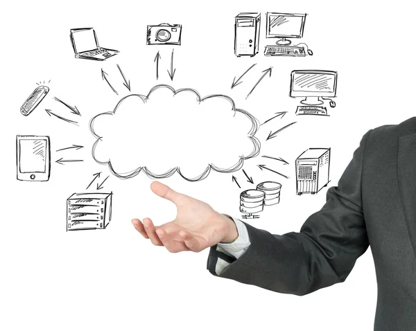 Virtual cloud network concept — Stock Photo, Image