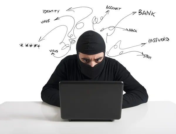 Hacker and computer virus concept — Stock Photo, Image