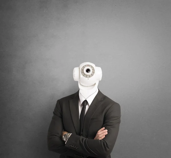 Zakenman met security camera — Stockfoto