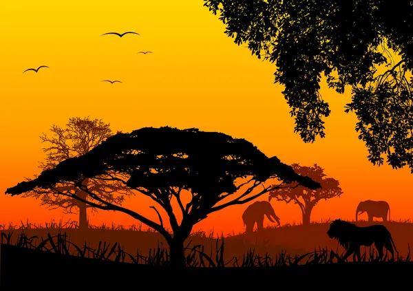 Paysage Afrique — Image vectorielle