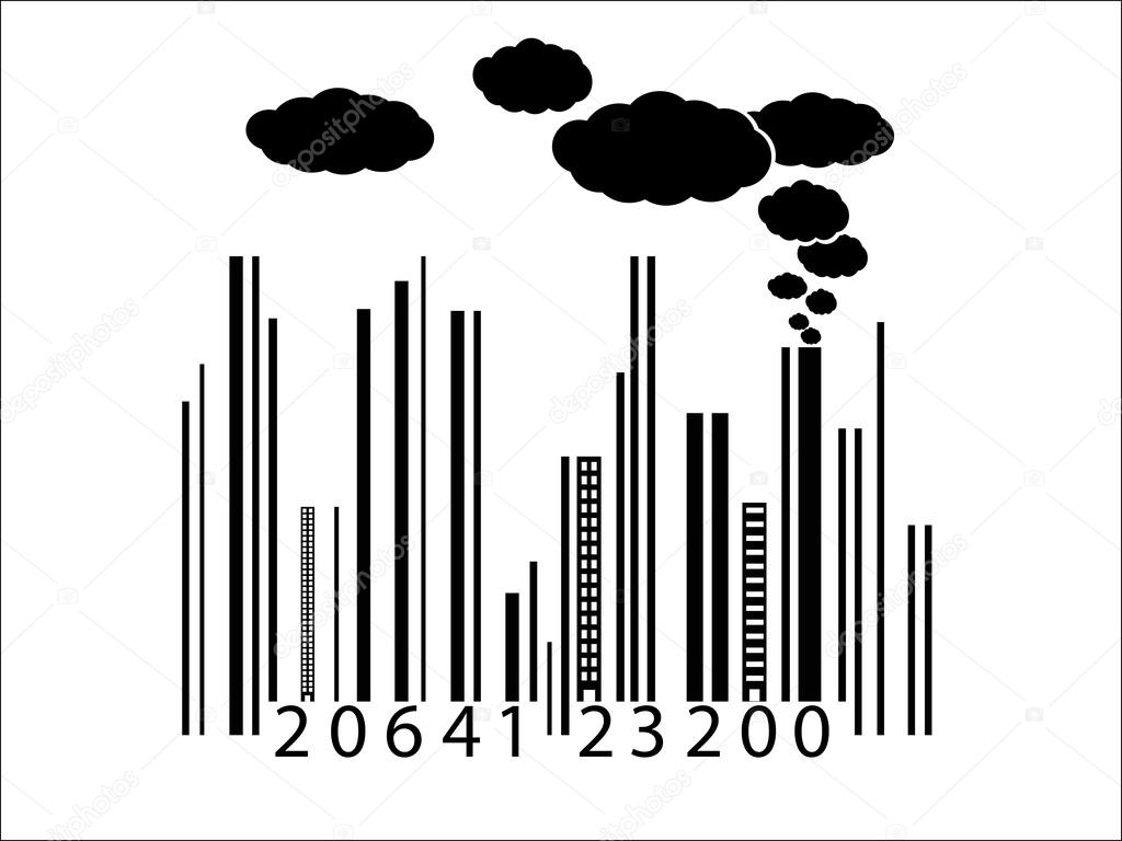 Bar code made from industrial buildings