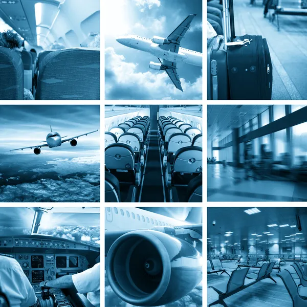 Collage aeroporto business — Foto Stock