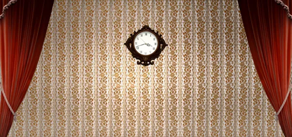 Zegar w pokoju vintage — Zdjęcie stockowe