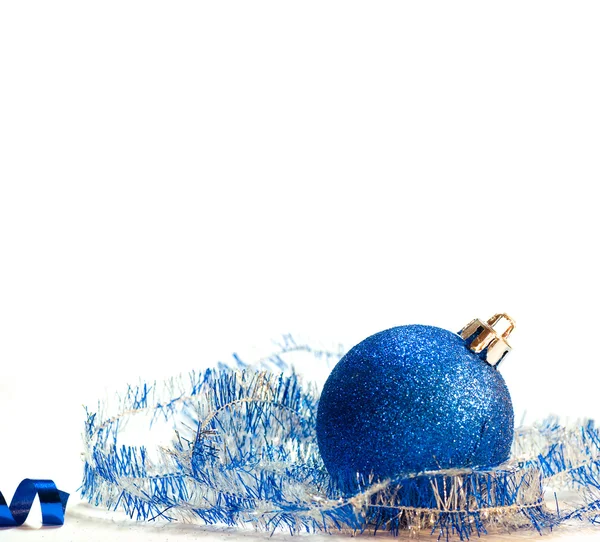 Modré a stříbrné Vánoční pozadí — Stock fotografie