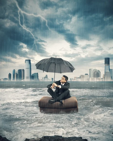 Crisis storm in business — Stock Photo, Image