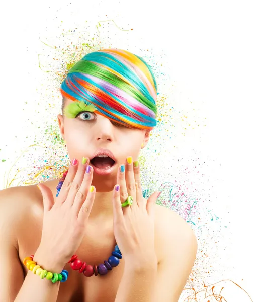 Explosão de moda colorida — Fotografia de Stock