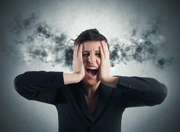 Stressed buinesswoman — Stock Photo, Image