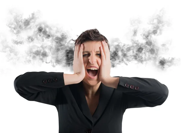 Stressed buinesswoman — Stock Photo, Image