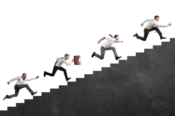 Businesspeople climbing stairs — Stock Photo, Image