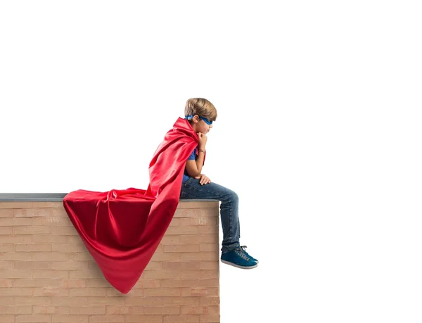 Miúdo super herói — Fotografia de Stock